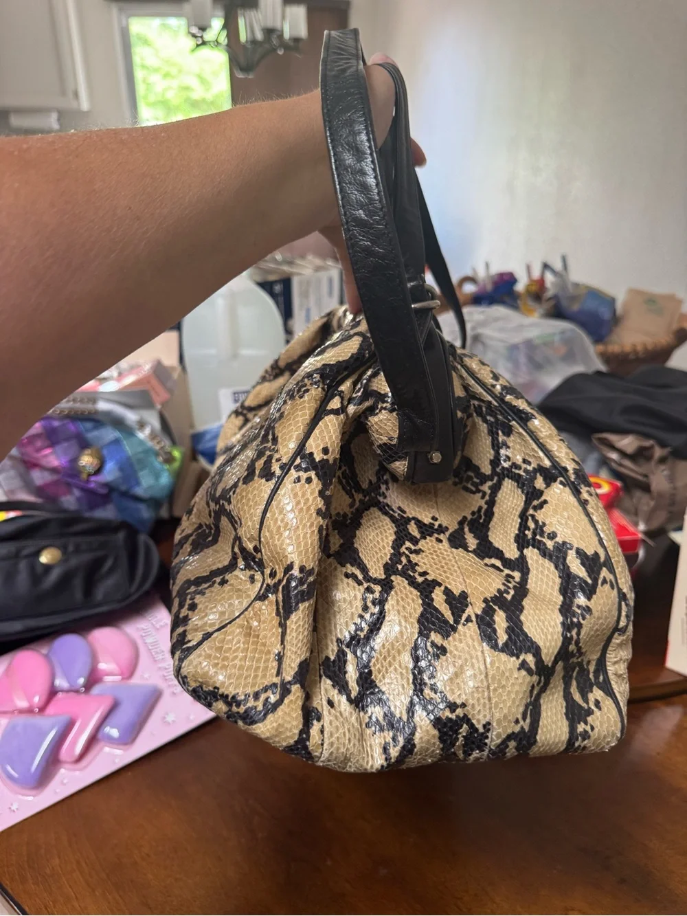 vintage Sharif Python Snakeskin Satchel Handbag  Authentic snakeskin